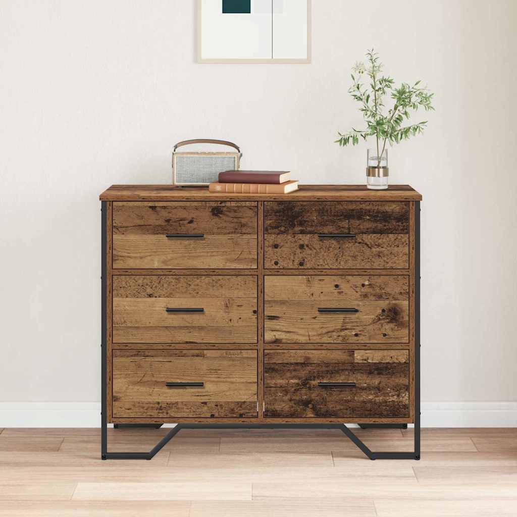 Kommode mit Schubladen 2 pcs Altholz 91 x 35,5 x 74,5 cm