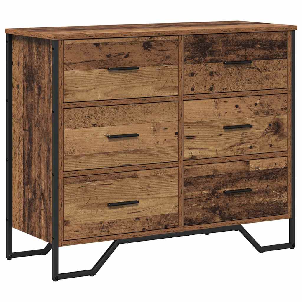 Kommode mit Schubladen 2 pcs Altholz 91 x 35,5 x 74,5 cm