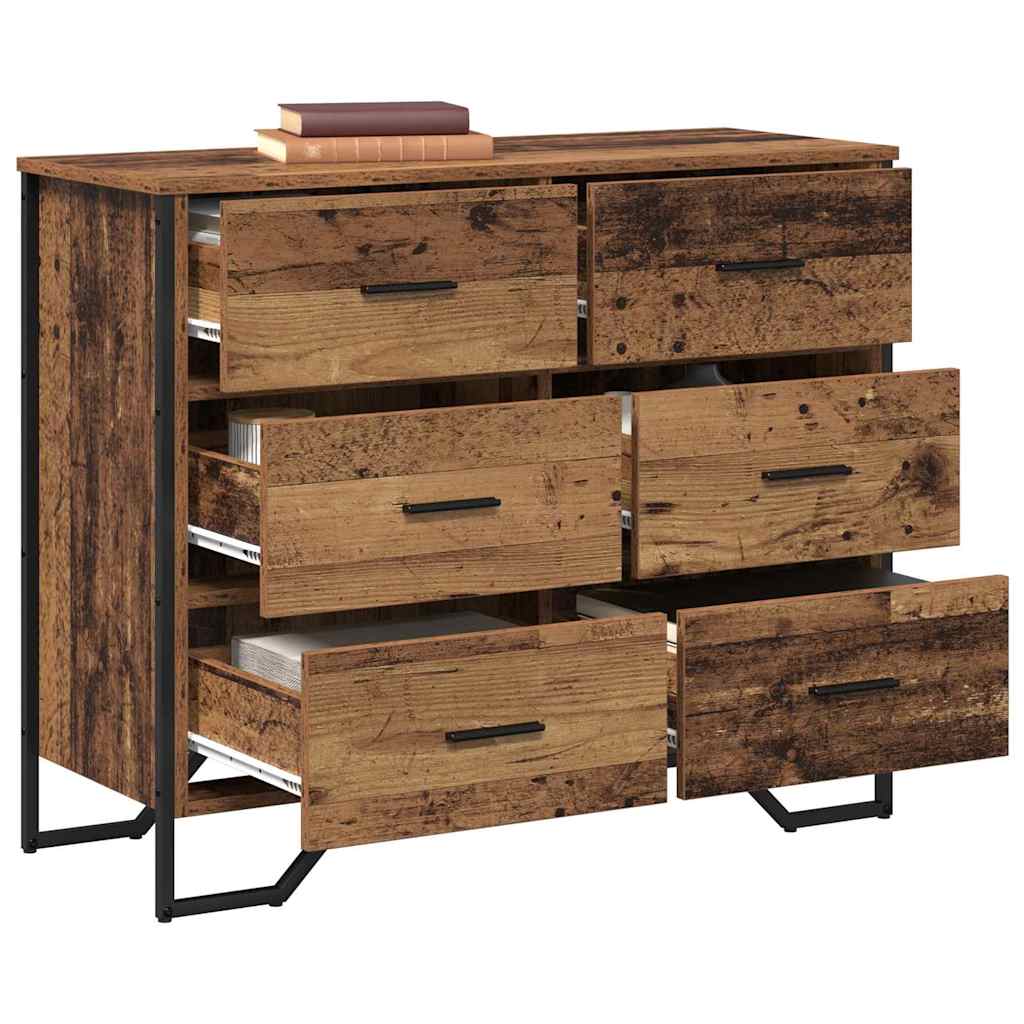 Kommode mit Schubladen 2 pcs Altholz 91 x 35,5 x 74,5 cm