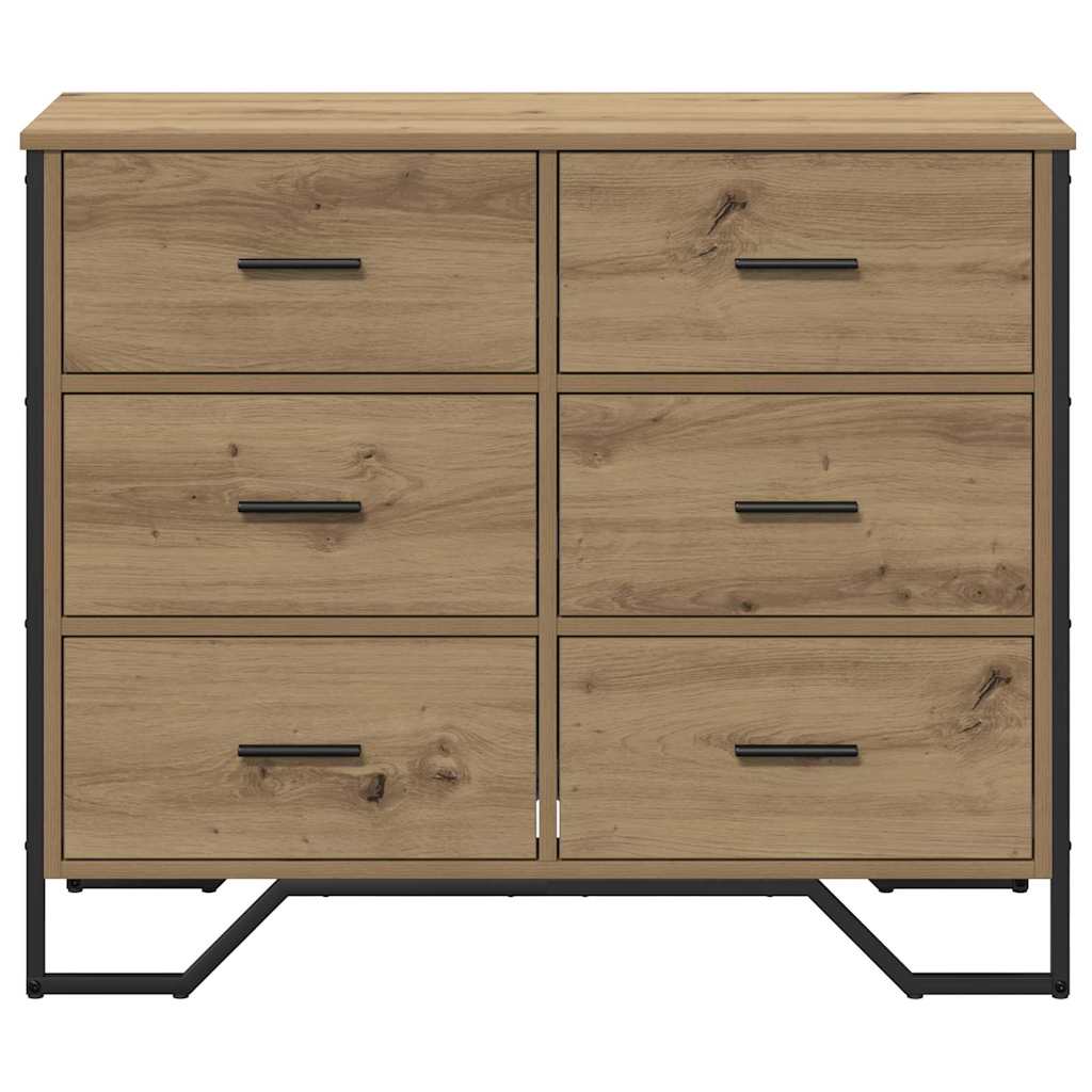 Kommode mit Schubladen 2 pcs Artisan-Eiche 91 x 35,5 x 74,5 cm