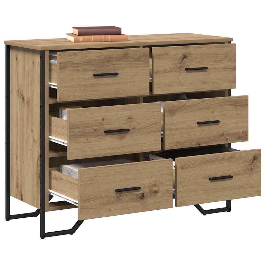 Kommode mit Schubladen 2 pcs Artisan-Eiche 91 x 35,5 x 74,5 cm