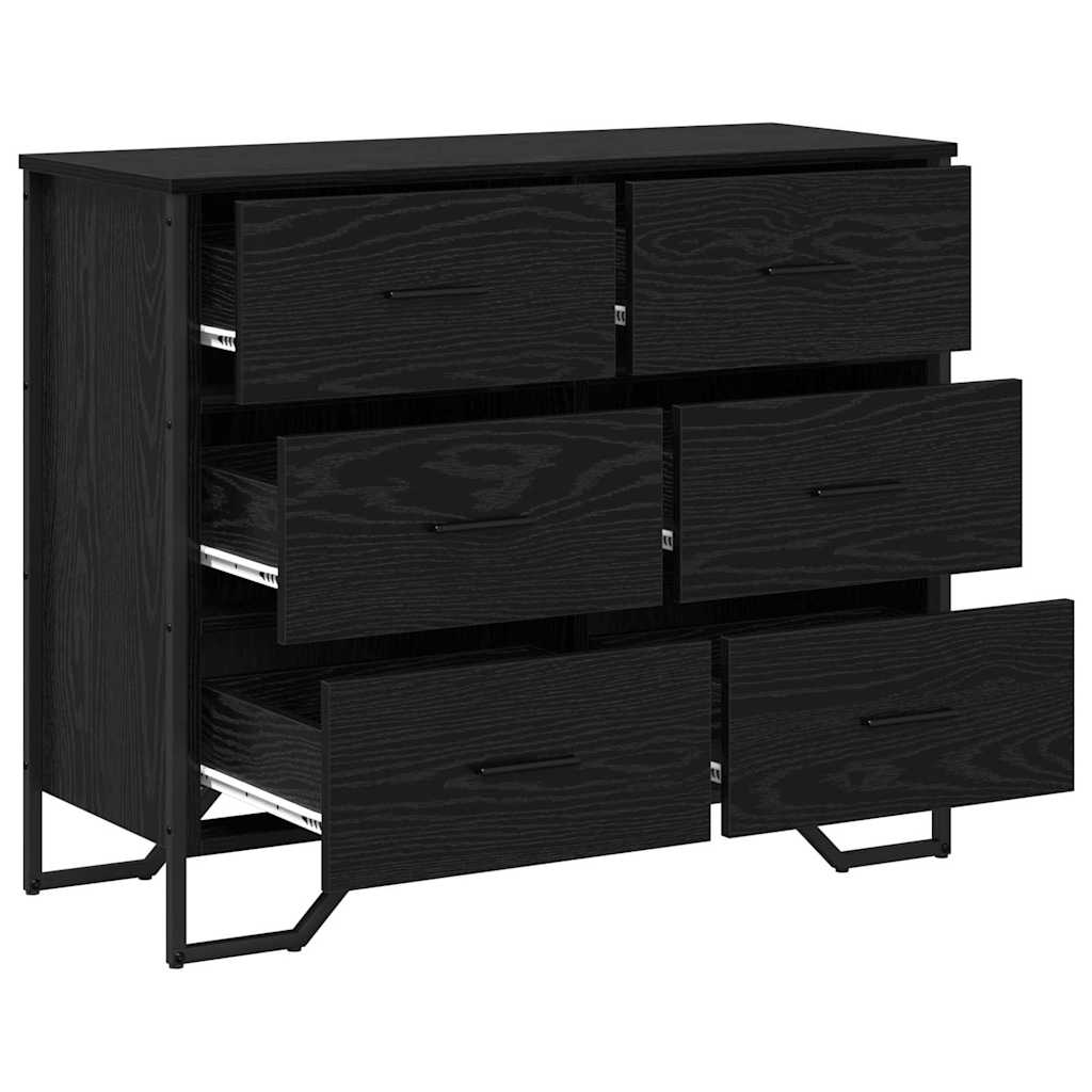 Kommode 2 pcs Schwarz Eichen-Optik 91 x 35,5 x 74,5 cm