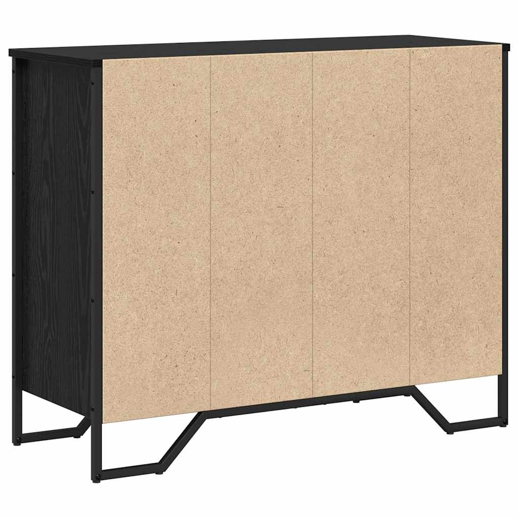 Kommode 2 pcs Schwarz Eichen-Optik 91 x 35,5 x 74,5 cm