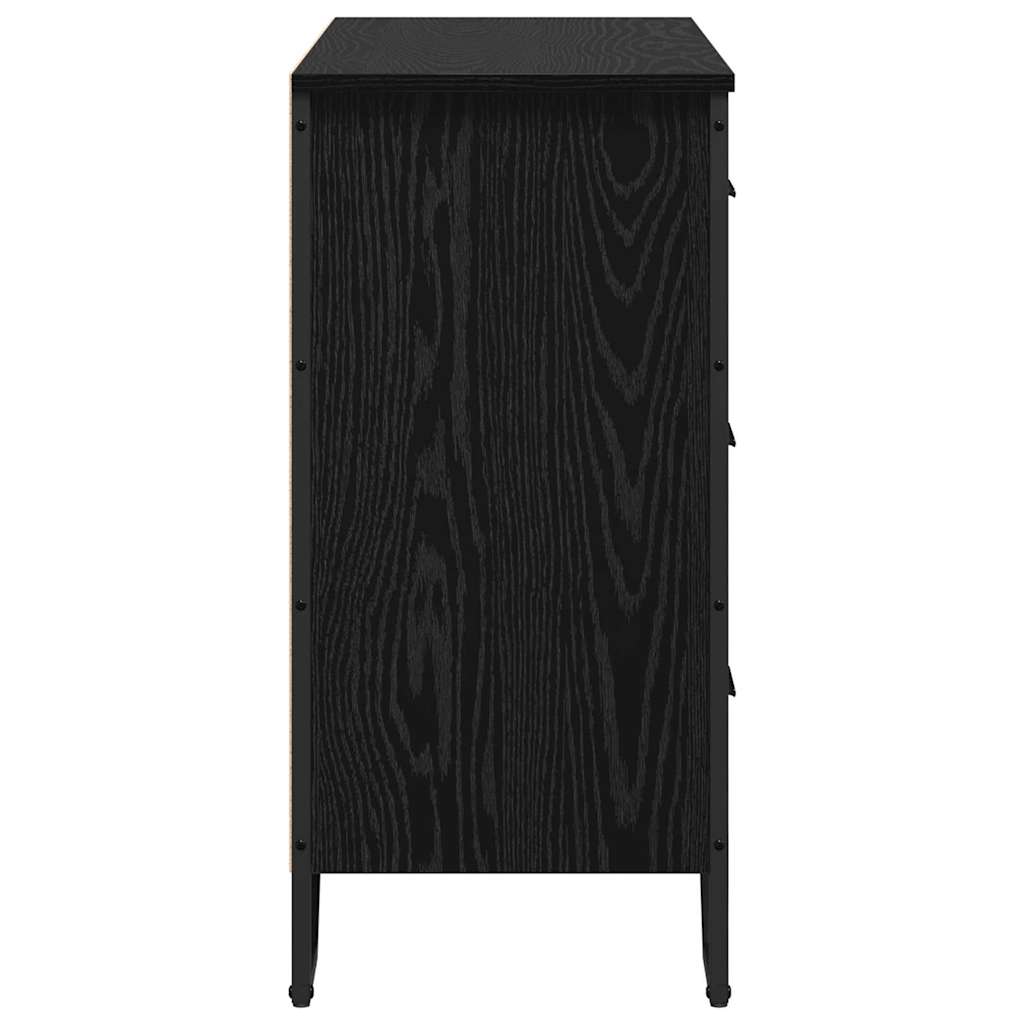 Kommode 2 pcs Schwarz Eichen-Optik 91 x 35,5 x 74,5 cm