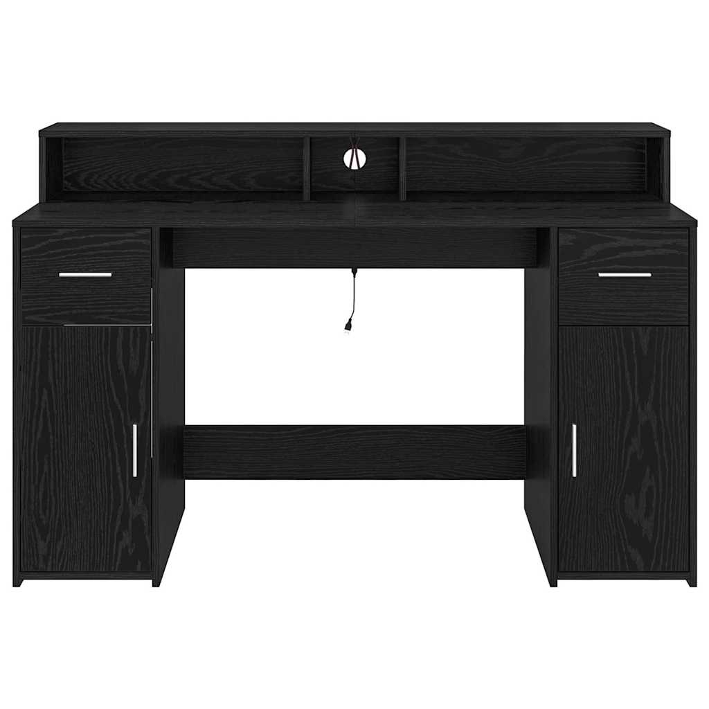 Schreibtisch Schwarze Eiche 140 x 55 x 91 cm Holzwerkstoff