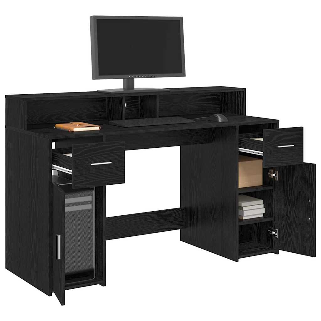 Schreibtisch Schwarze Eiche 140 x 55 x 91 cm Holzwerkstoff