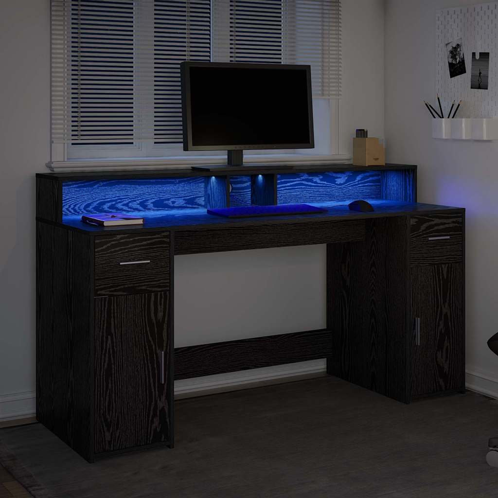 Schreibtisch Schwarze Eiche Holzwerkstoff 160 x 55 x 91 cm