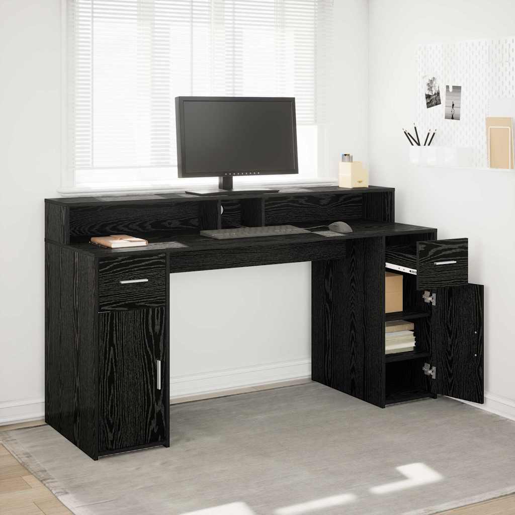 Schreibtisch Schwarze Eiche Holzwerkstoff 160 x 55 x 91 cm