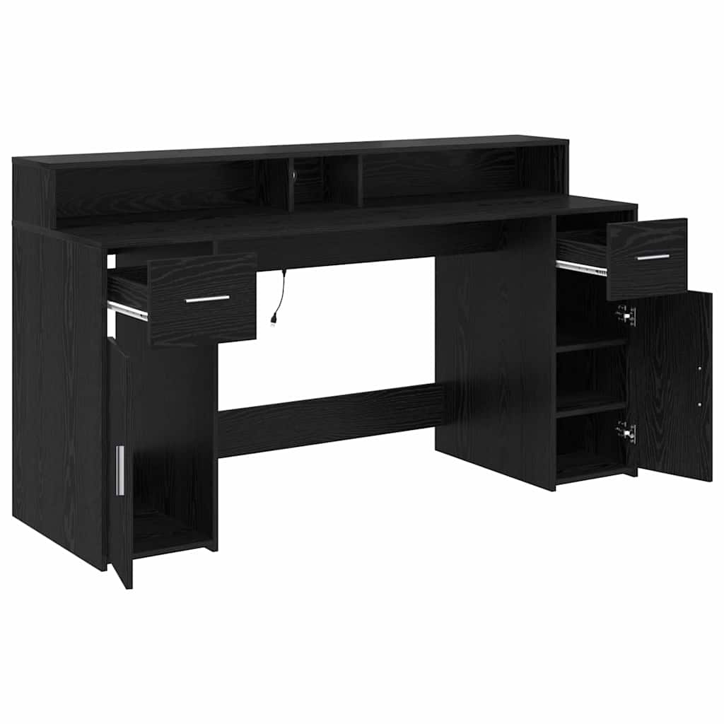 Schreibtisch Schwarze Eiche Holzwerkstoff 160 x 55 x 91 cm