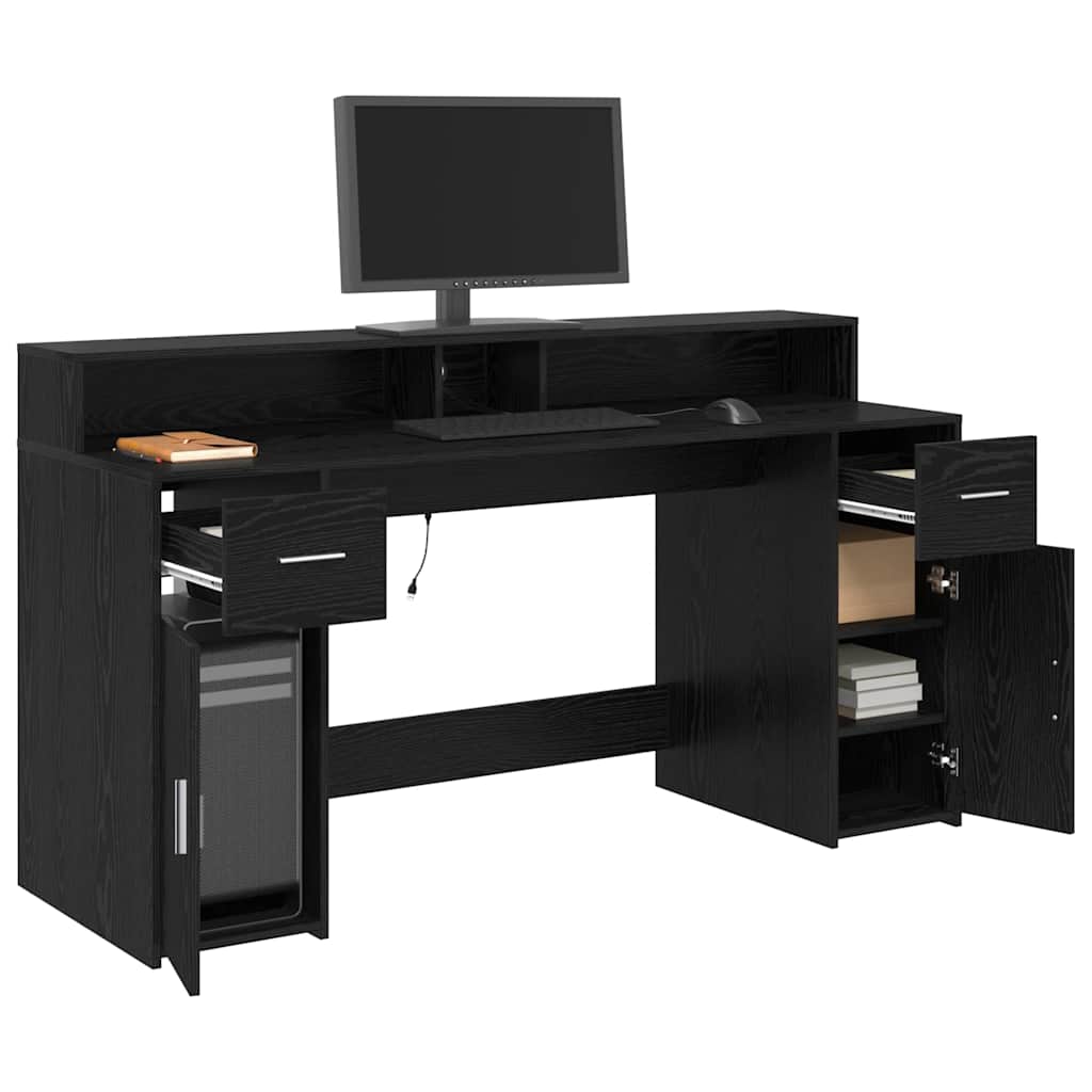 Schreibtisch Schwarze Eiche Holzwerkstoff 160 x 55 x 91 cm