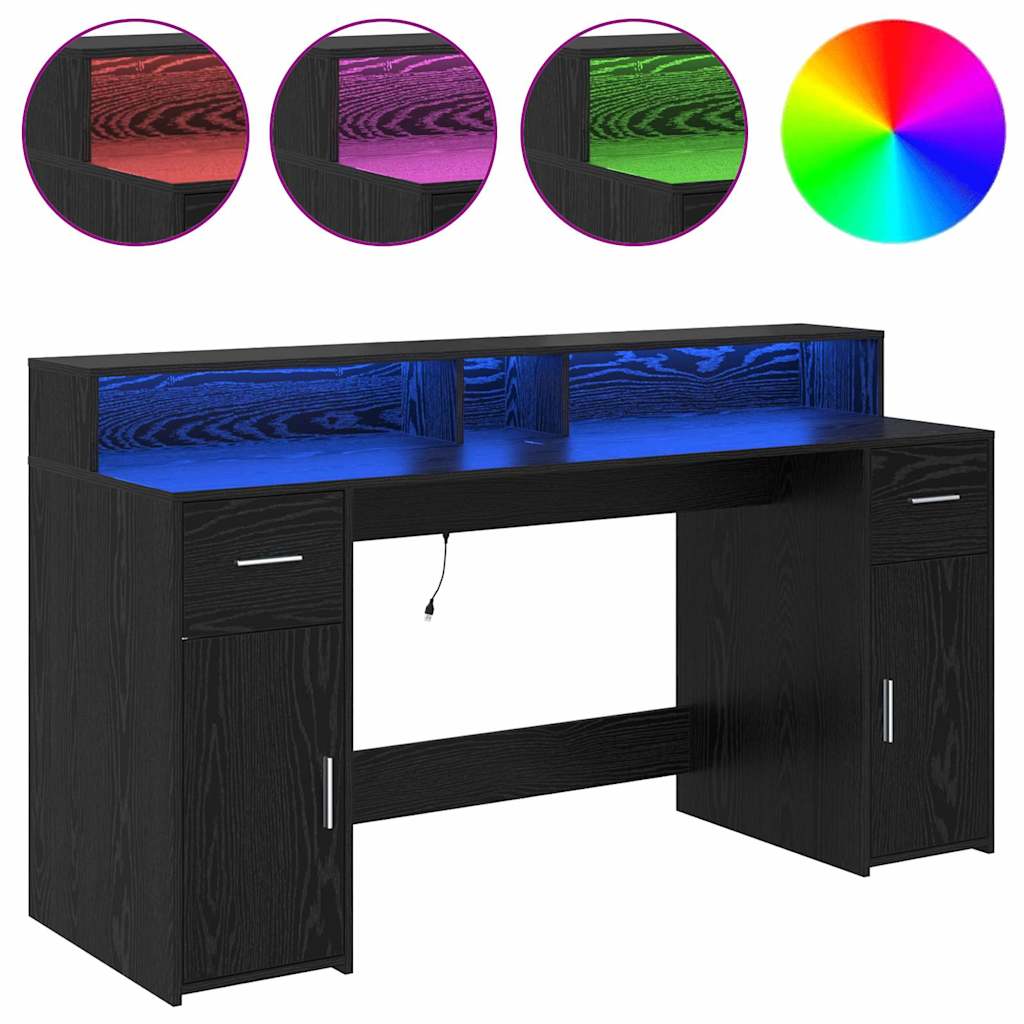 Schreibtisch Schwarze Eiche Holzwerkstoff 160 x 55 x 91 cm