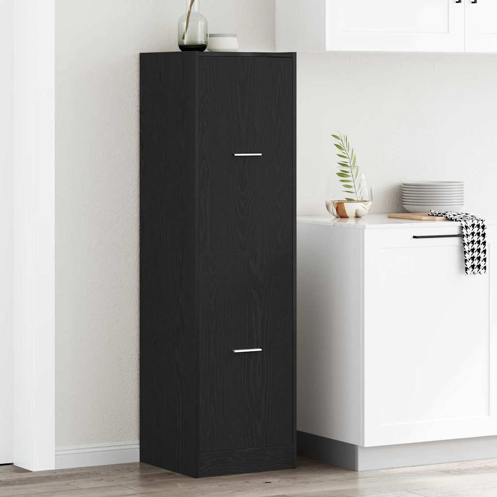 Apothekerschrank Schwarz Eichen-Optik 40 x 41 x 144.5 cm