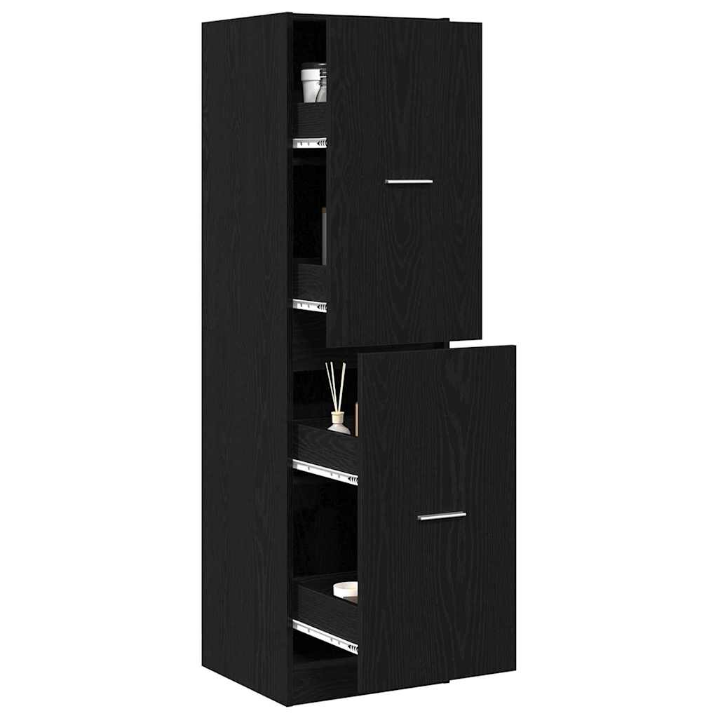 Apothekerschrank Schwarz Eichen-Optik 40 x 41 x 144.5 cm