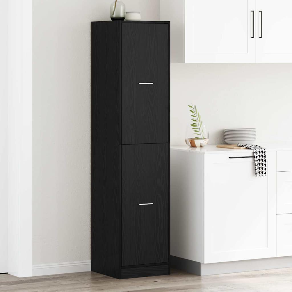 Apothekerschrank Schwarz Eichen-Optik 40 x 41 x 174.5 cm