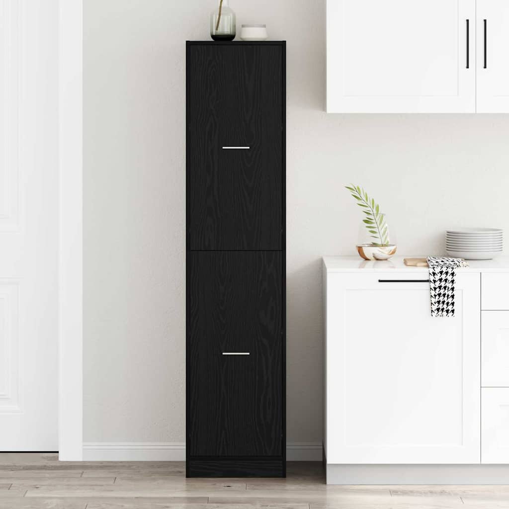 Apothekerschrank Schwarz Eichen-Optik 40 x 41 x 174.5 cm