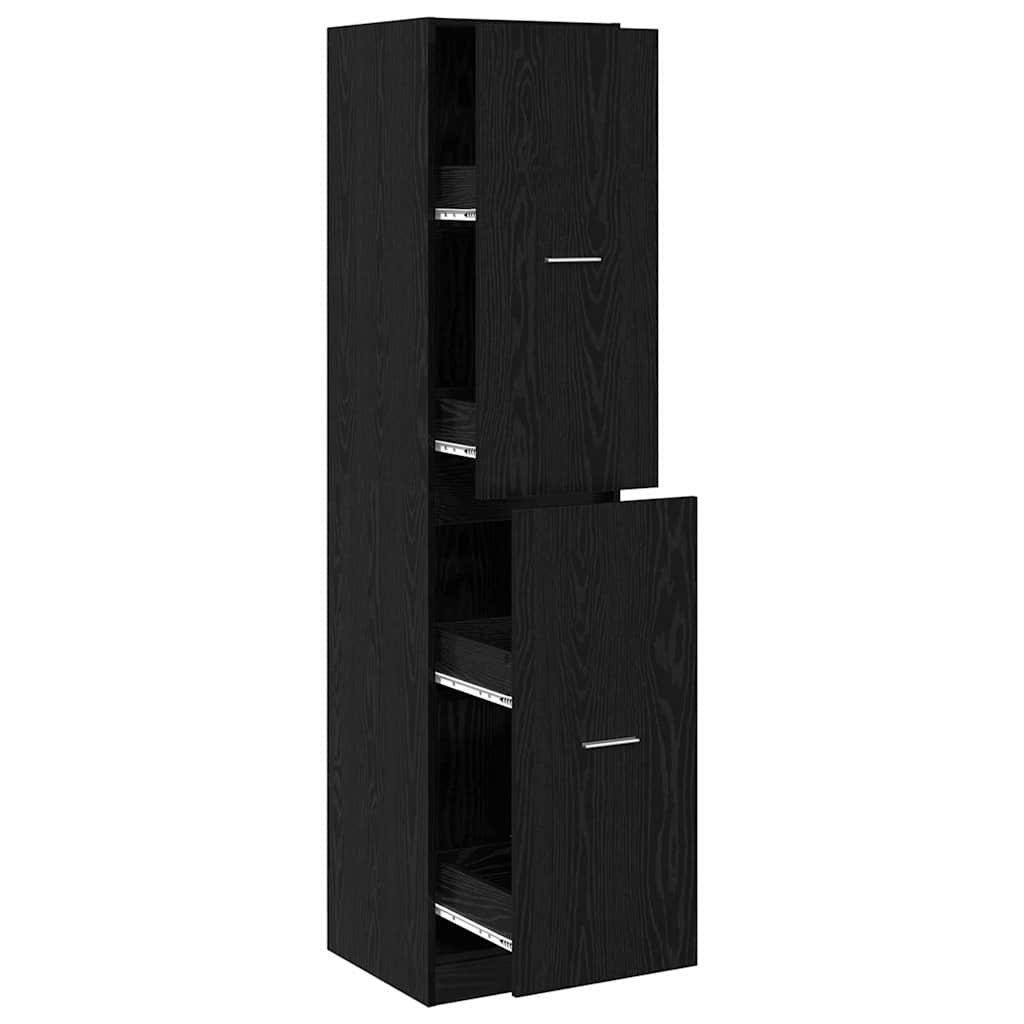 Apothekerschrank Schwarz Eichen-Optik 40 x 41 x 174.5 cm