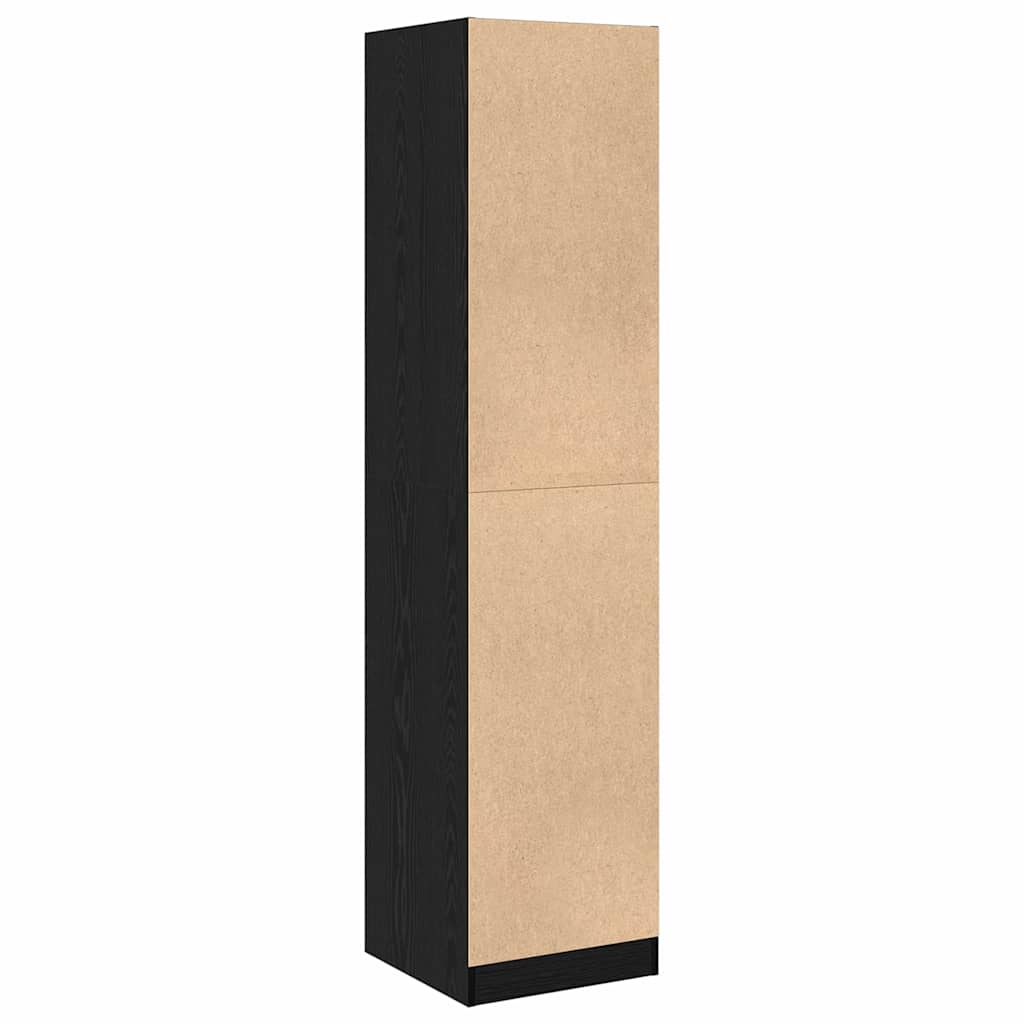 Apothekerschrank Schwarz Eichen-Optik 40 x 41 x 174.5 cm