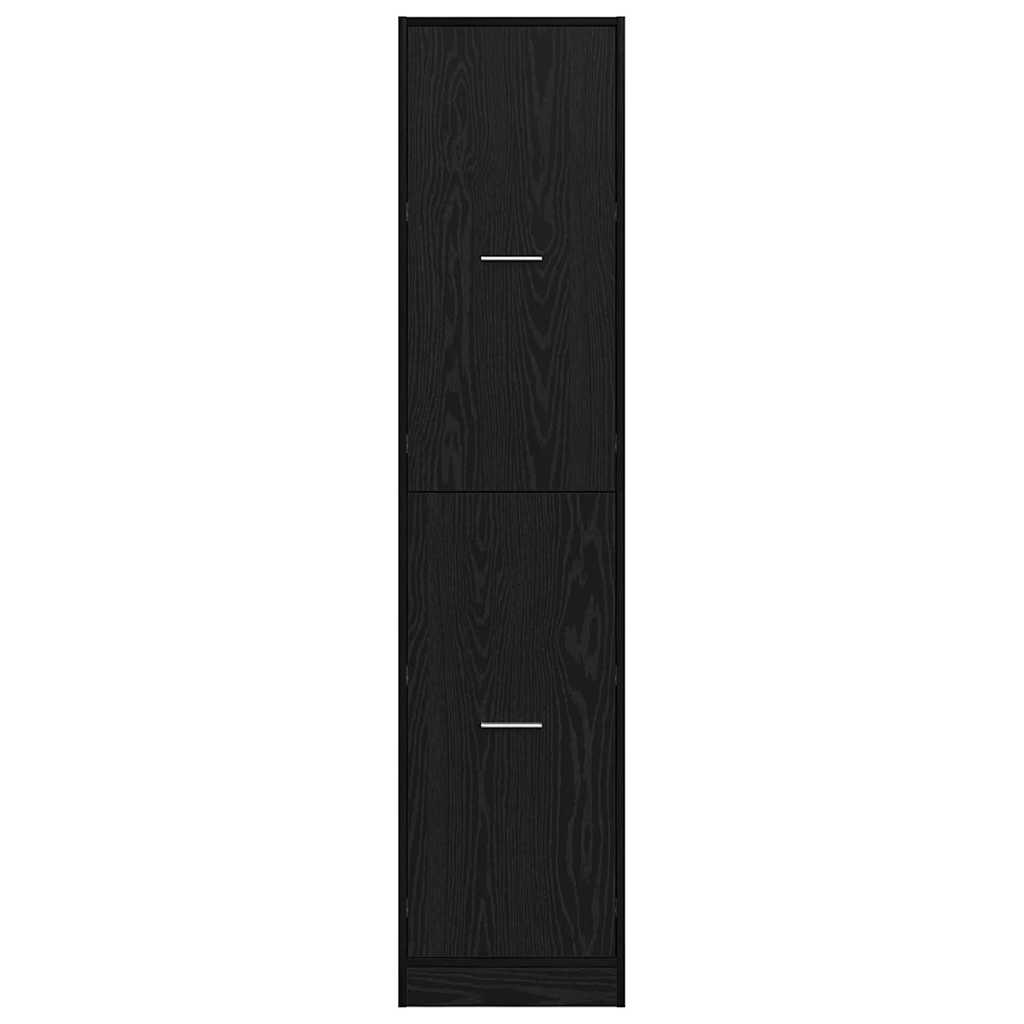 Apothekerschrank Schwarz Eichen-Optik 40 x 41 x 174.5 cm