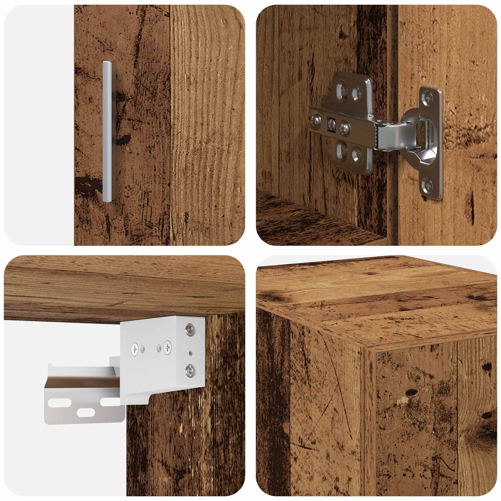 Lagerschrank mit Regalen Altholz 30 x 42,5 x 225 cm