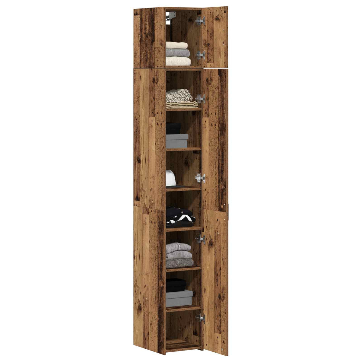 Lagerschrank mit Regalen Altholz 30 x 42,5 x 225 cm