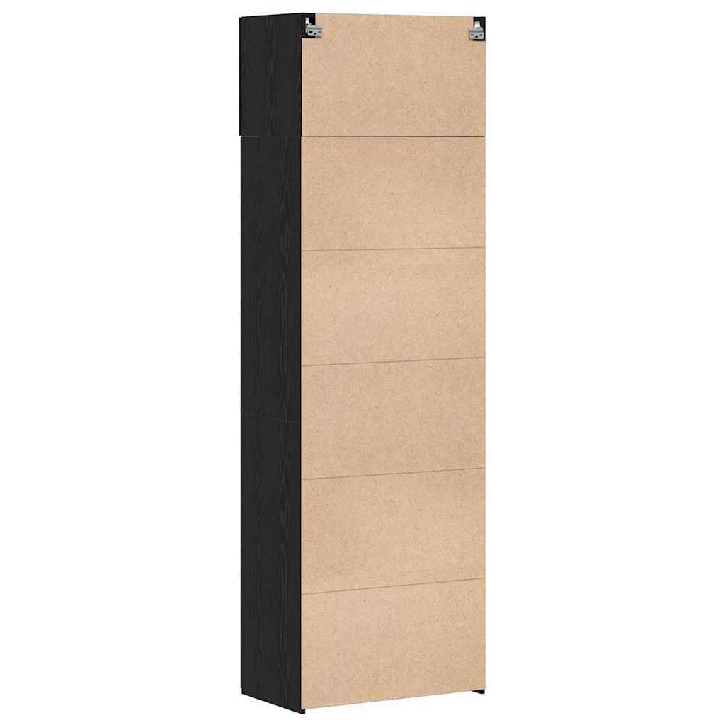 Aufbewahrungsschrank 3 pcs Schwarz Eichen-Optik