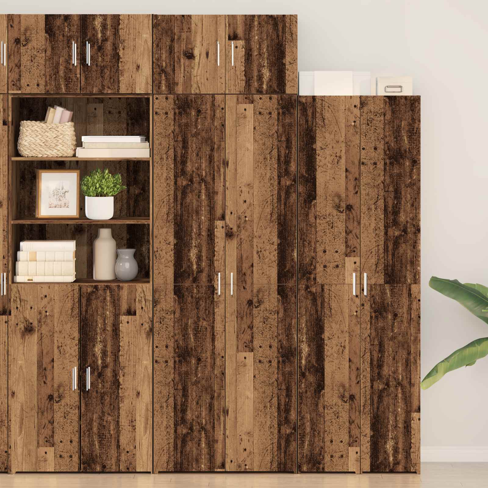Aufbewahrungsschrank 2 Stk. Altholz 70 x 42,5 x 225 cm