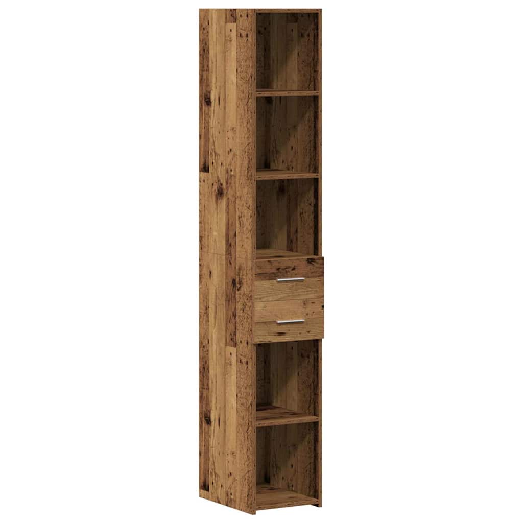 Schlanker Stauraum Schrank Altholz 30 x 42.5 x 225 cm