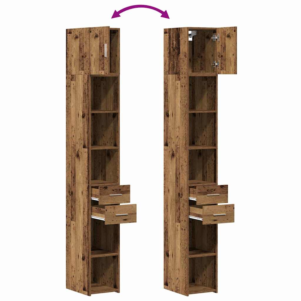 Aufbewahrungsschrank 2 stk. Altholz 30 x 42,5 x 225 cm