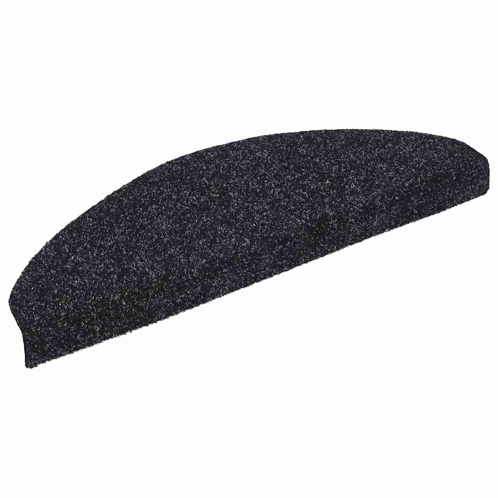 Stufenmatten Selbstklebend 20 Stk. 65x21x4 cm Schwarz Halbrund Groß