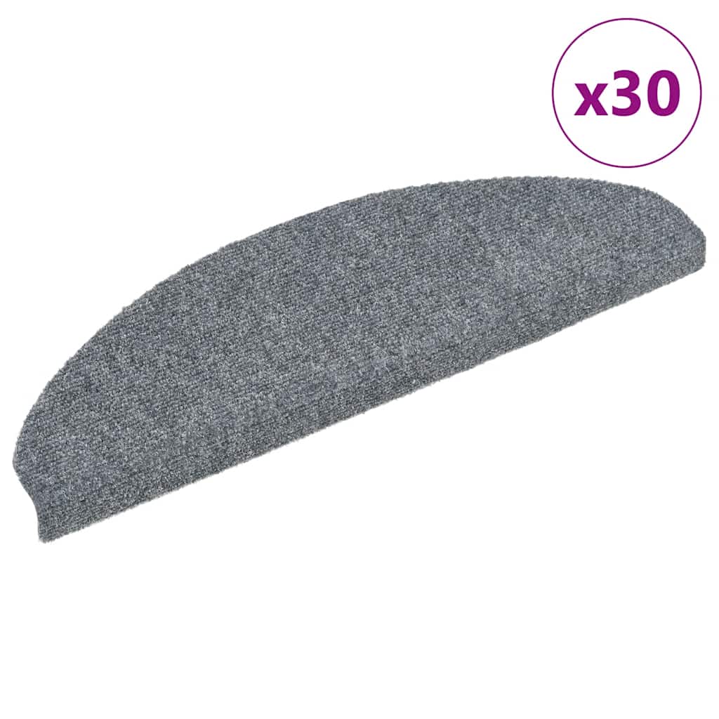 Stufenmatten Selbstklebend 30 Stk. 65x21x4 cm Hellgrau Halbrund Groß
