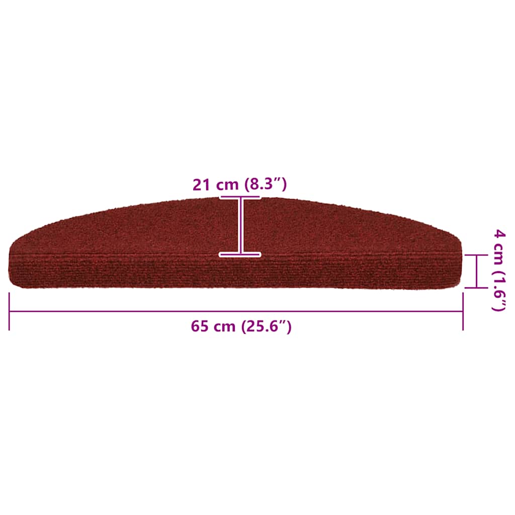 Stufenmatten Selbstklebend 30 Stk. 65x21x4 cm Bordeauxrot