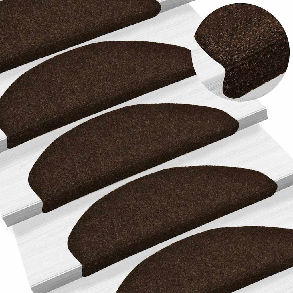 Stufenmatten Selbstklebend 30 Stk. 65x21x4 cm Braun Halbrund Groß