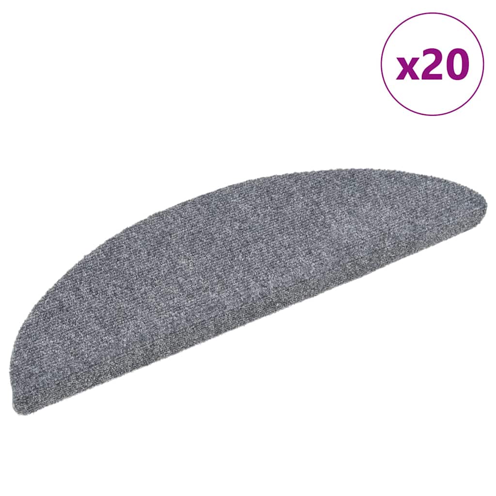 Stufenmatten Selbstklebend 20 Stk. 56x17x3 cm Hellgrau Halbrund