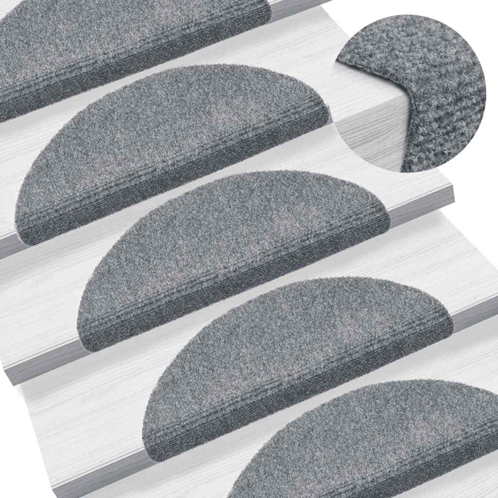 Stufenmatten Selbstklebend 20 Stk. 56x17x3 cm Hellgrau Halbrund