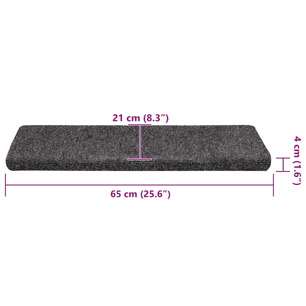 Stufenmatten Selbstklebend 30 Stk. 65x21x4 cm Dunkelgrau