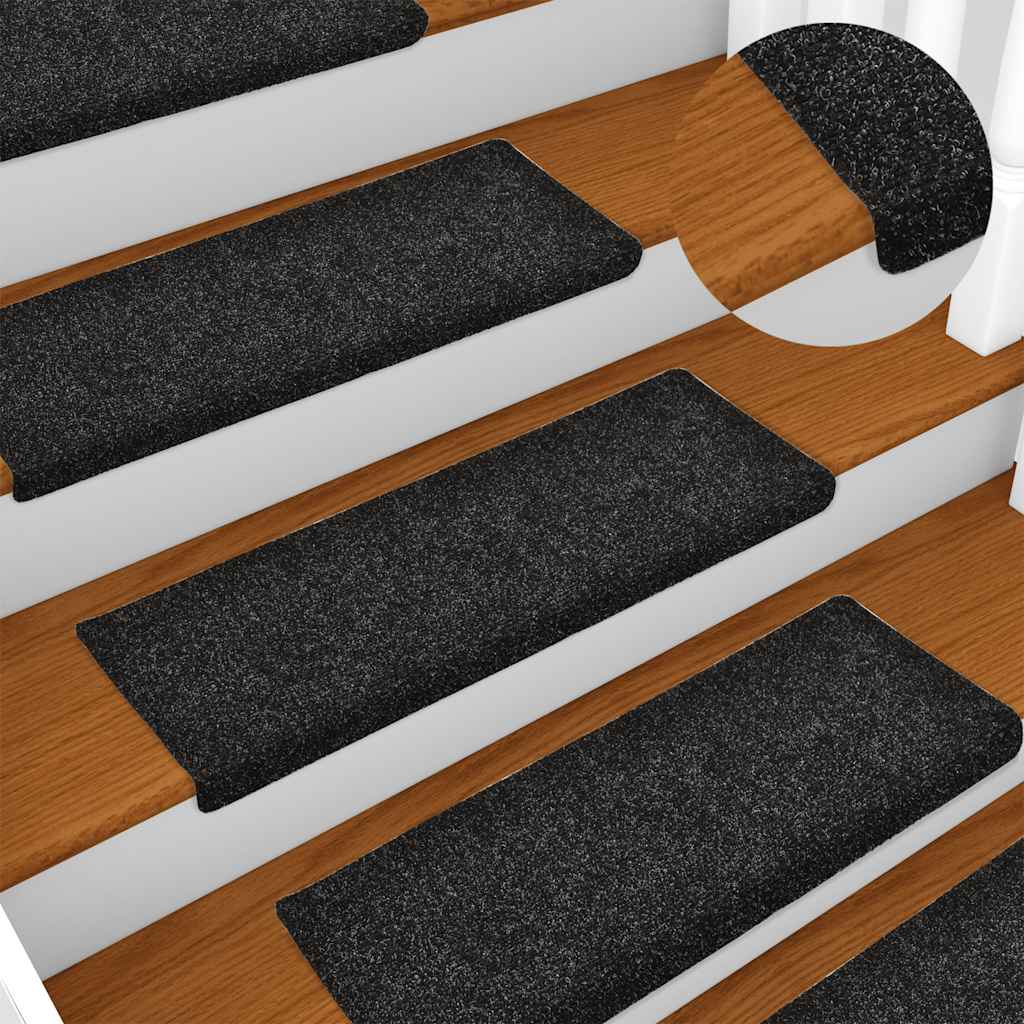 Stufenmatten Selbstklebend 30 Stk. 65x21x4 cm Schwarz
