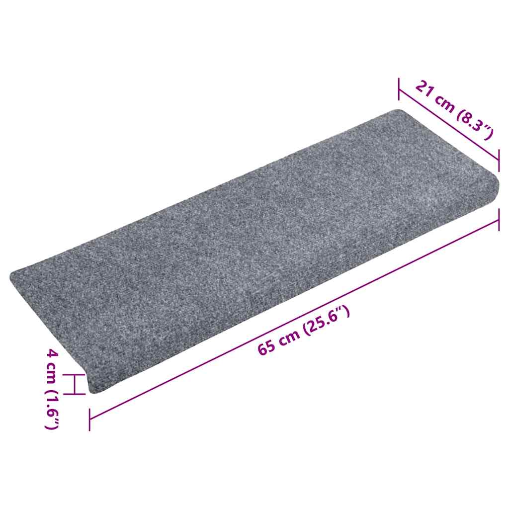 Stufenmatten Selbstklebend 30 Stk. 65x21x4 cm Hellgrau