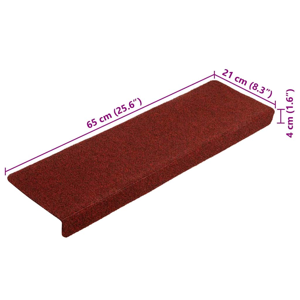 Stufenmatten Selbstklebend 20 Stk. 65x21x4 cm Bordeauxrot