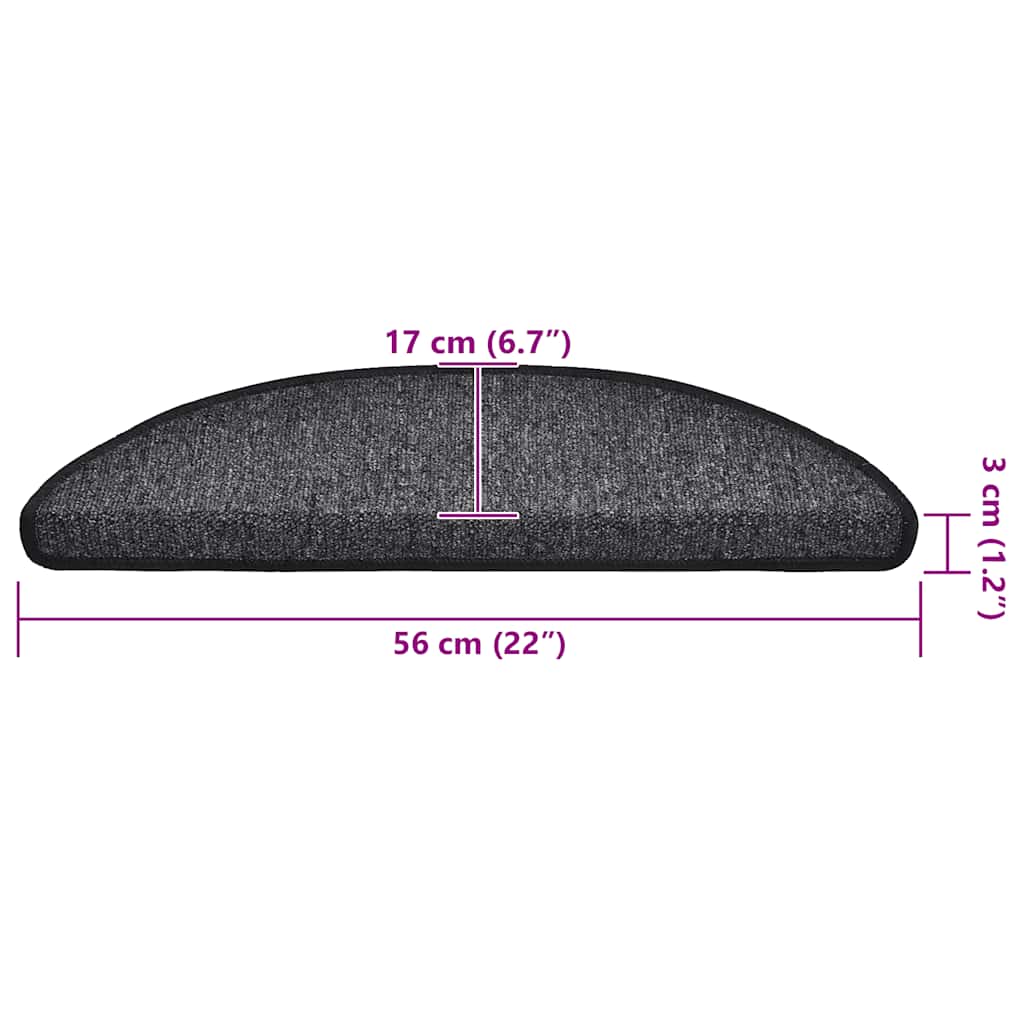 Stufenmatten 30 Stk. 56x17x3 cm Anthrazit Halbrund