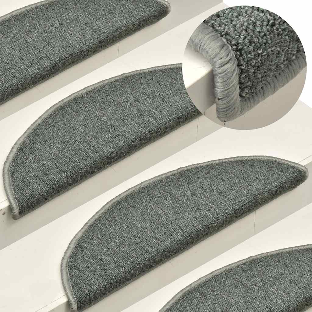 Stufenmatten 30 Stk. 56x17x3 cm Dunkelgrün Halbrund