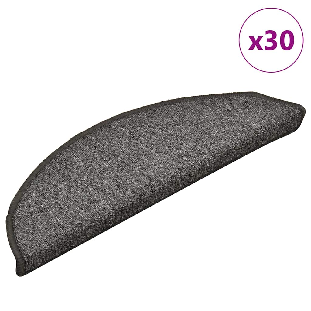 Stufenmatten 30 Stk. 56x17x3 cm Grau und Schwarz Halbrund