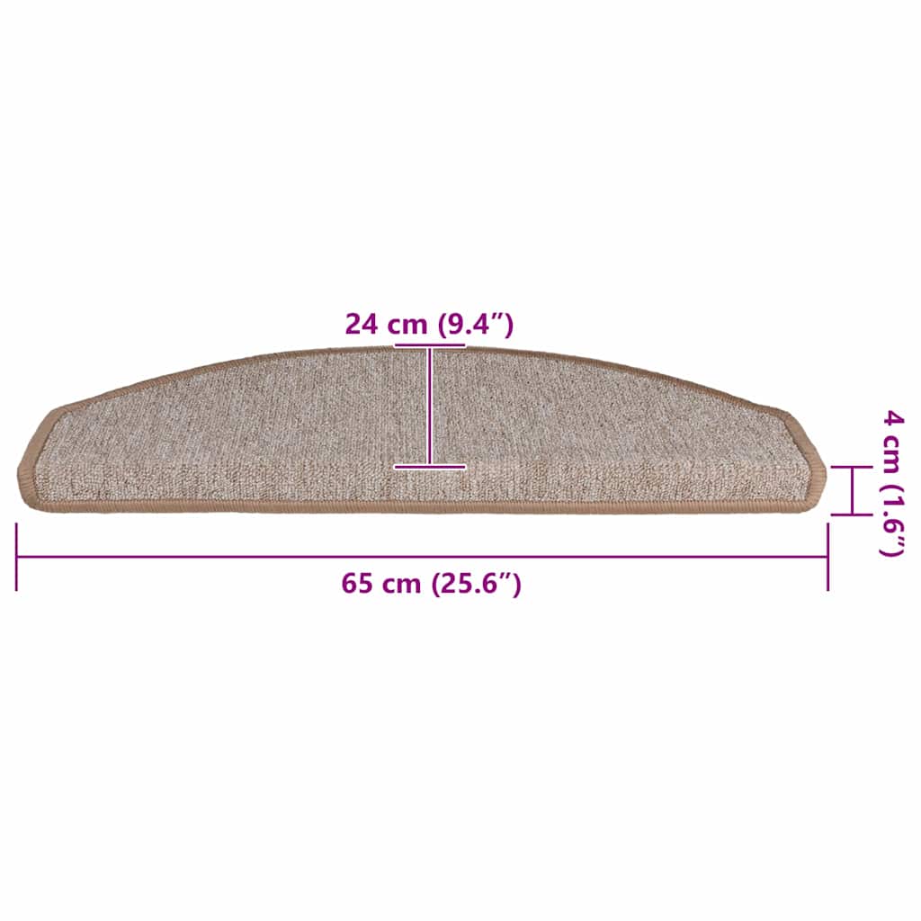 Stufenmatten 30 Stk. 65x24x4 cm Hellbraun Halbrund Groß