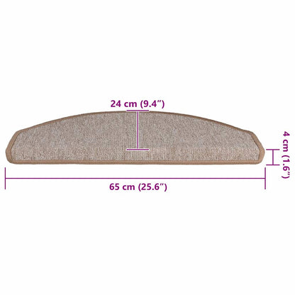 Stufenmatten 30 Stk. 65x24x4 cm Hellbraun Halbrund Groß