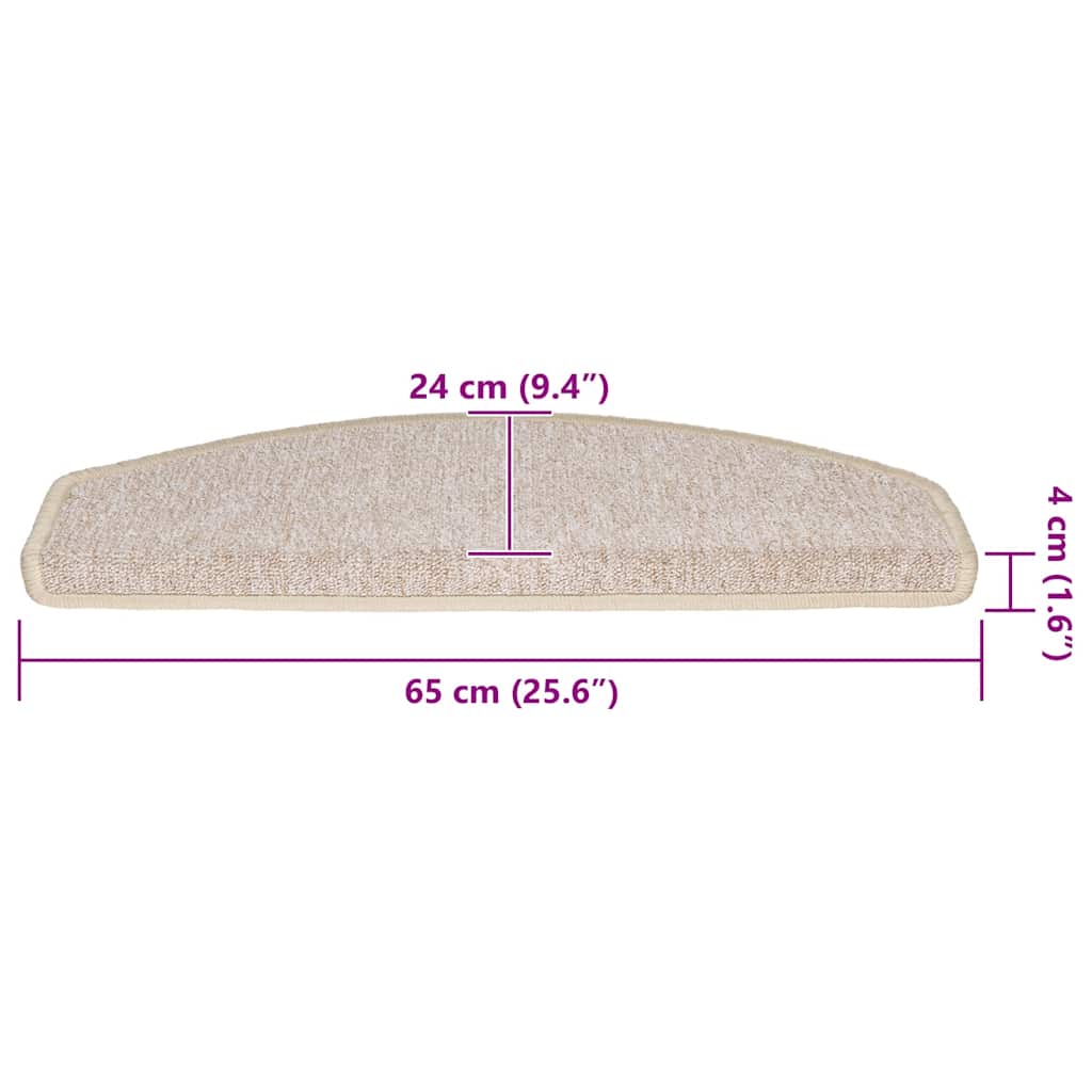 Stufenmatten 30 Stk. 65x24x4 cm Taupe Halbrund Groß