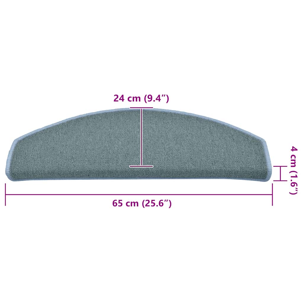 Stufenmatten 30 Stk. 65x24x4 cm Meeresblau Halbrund Groß