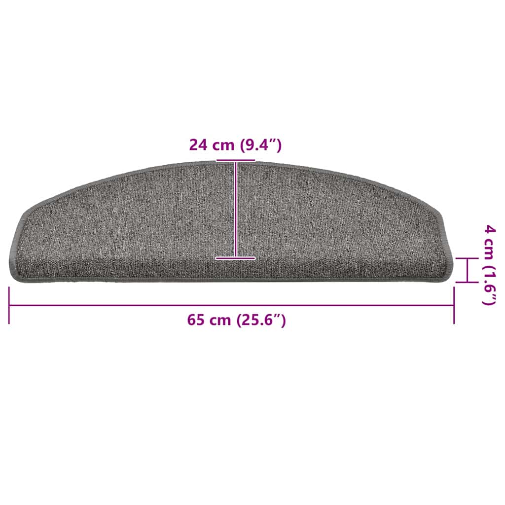 Stufenmatten 30 Stk. 65x24x4 cm Grau und Schwarz Halbrund Groß
