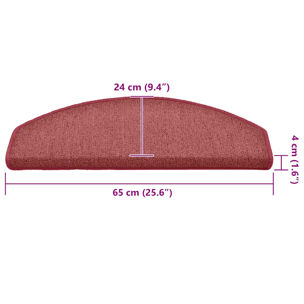 Stufenmatten 30 Stk. 65x24x4 cm Bordeaux Halbrund Groß