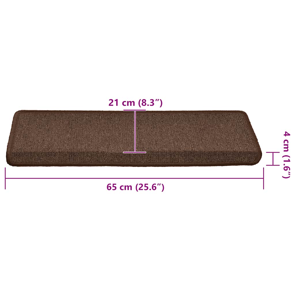 Stufenmatten 30 Stk. 65x21x4 cm Kaffeebraun Rechteckiger Rand