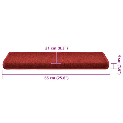 Stufenmatten 30 Stk. 65x21x4 cm Rot Rechteckiger Rand