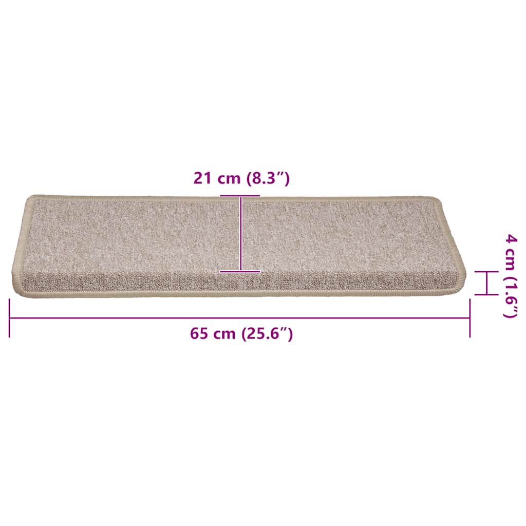 Stufenmatten 30 Stk. 65x21x4 cm Taupe Rechteckiger Rand